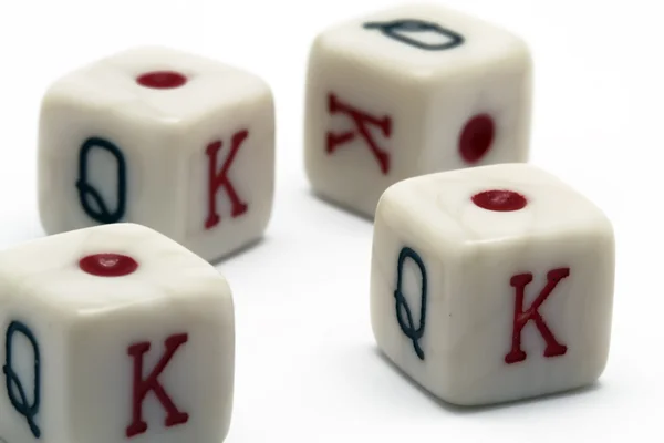 Four white dice — Stock Photo, Image