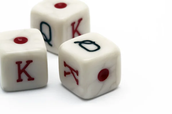 Three white dice — Stock Photo, Image