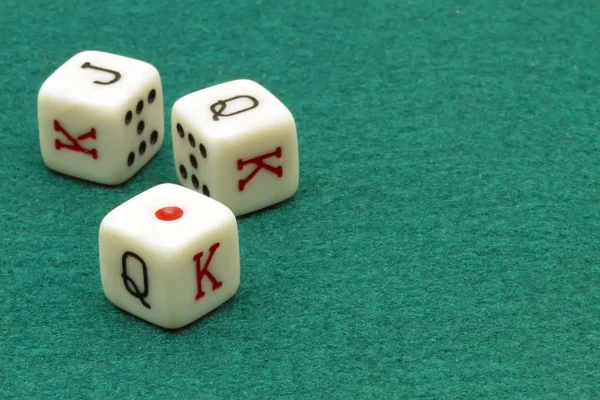 Three white dice — Stock Photo, Image