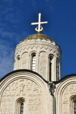 Dmitrievsky cathedral in Vladimir, 1194-1197 years. Golden Ring of Russia. clipart