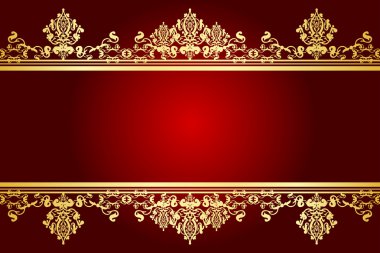 Vector red and gold frame clipart