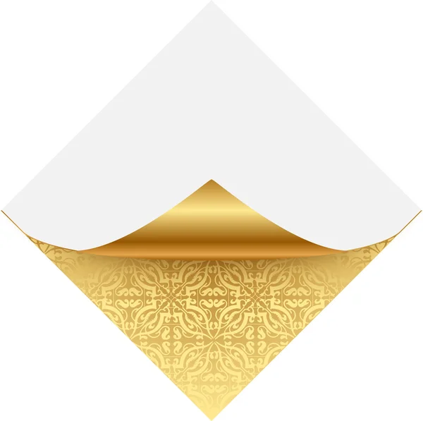 Gouden sierlijke Opmerking papier — Stockvector