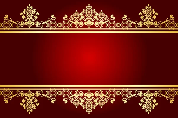 Векторна червона і золота рамка — стоковий вектор