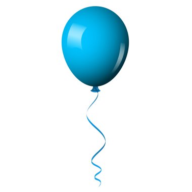 Vector illustration of blue shiny balloon clipart