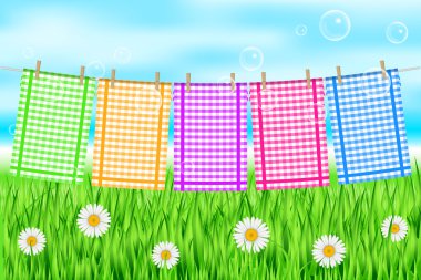 Vector illustration of colorful towels clipart