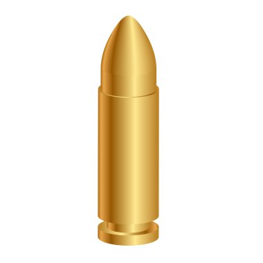 Vector illustration of 3d bullet clipart