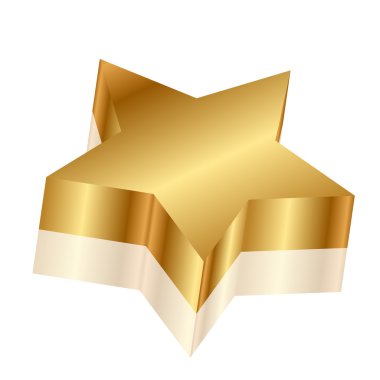 Vector 3d illustration of gold star clipart