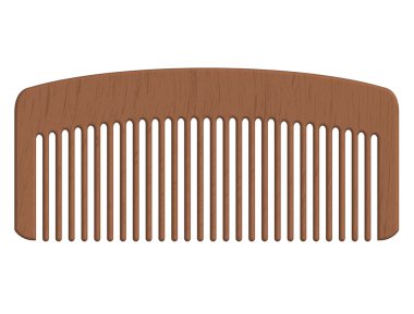 Vector illustration of wooden comb clipart