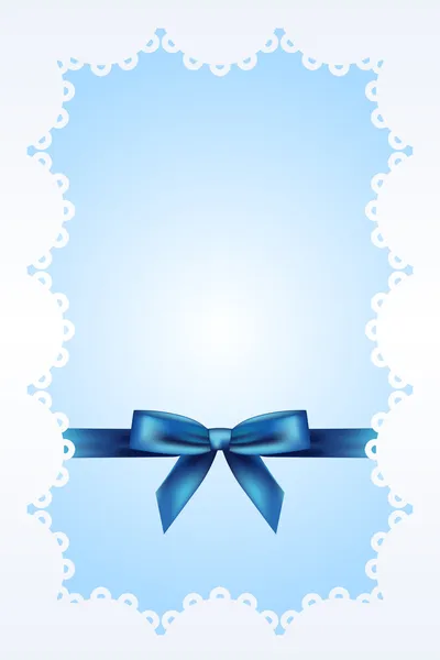 Blue background with lace and ribbon — Stock Vector