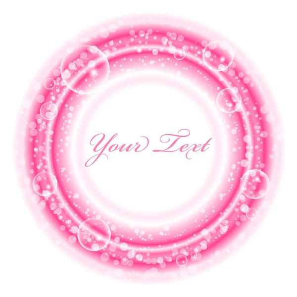 Cadre vectoriel avec bulles roses — Image vectorielle