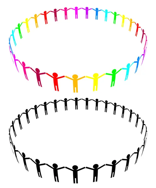 Icône vectorielle colorée / noire - en cercle — Image vectorielle
