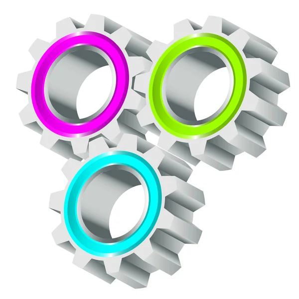 Vector illustration of cog wheels — Stock Vector