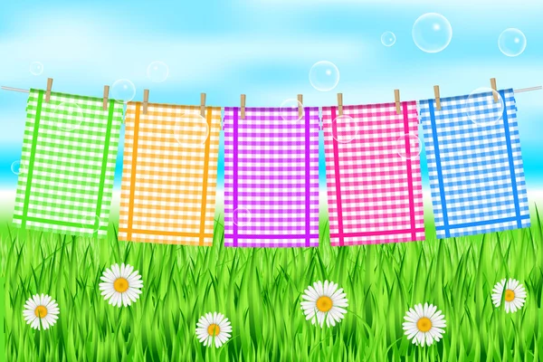 Vectorillustratie van kleurrijke handdoeken — Stockvector