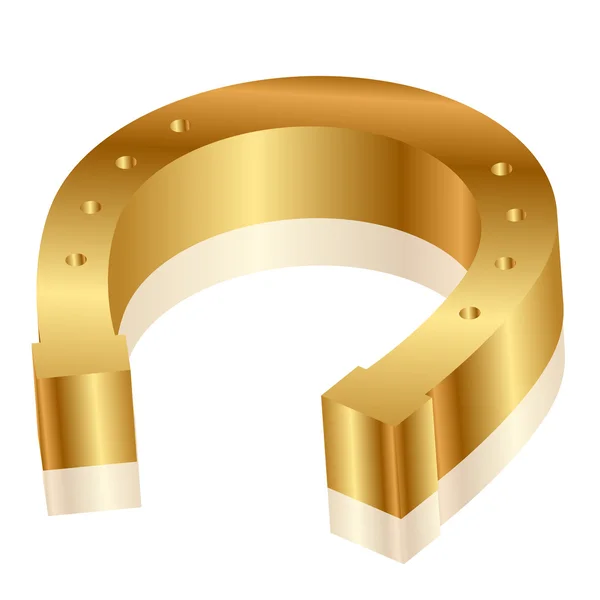 Vector illustration of gold horseshoe — Stock Vector