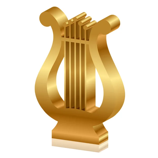 3D-vectorillustratie van gouden lier — Stockvector