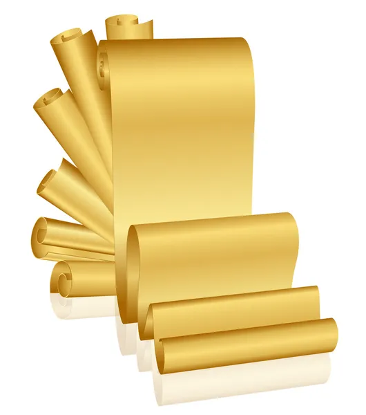 Vector illustration of gold scrolls — Stock Vector