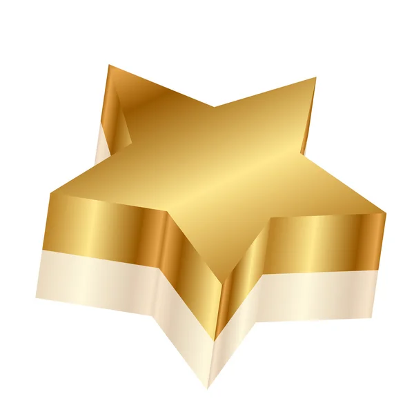 Illustrazione vettoriale 3d della stella d'oro — Vettoriale Stock