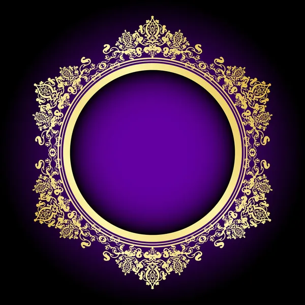 Vector purple & gold frame — Stock Vector