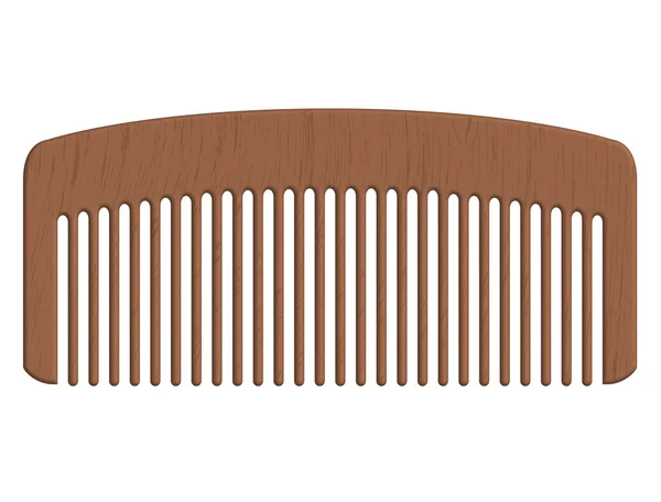 Vector illustration of wooden comb — Stock Vector