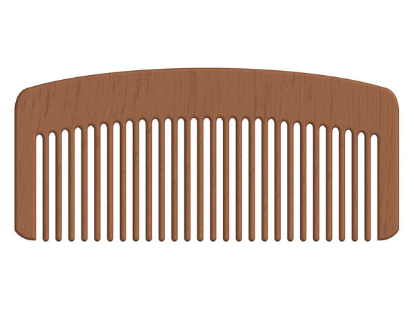 Vector illustration of wooden comb