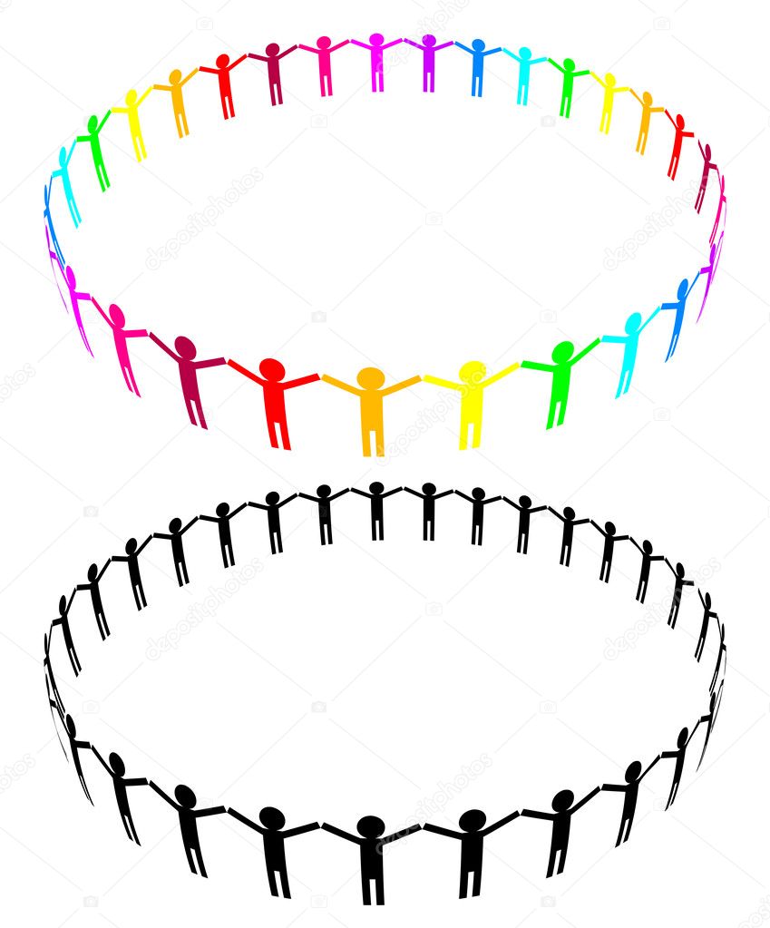 Vector colorful / black icon - in circle