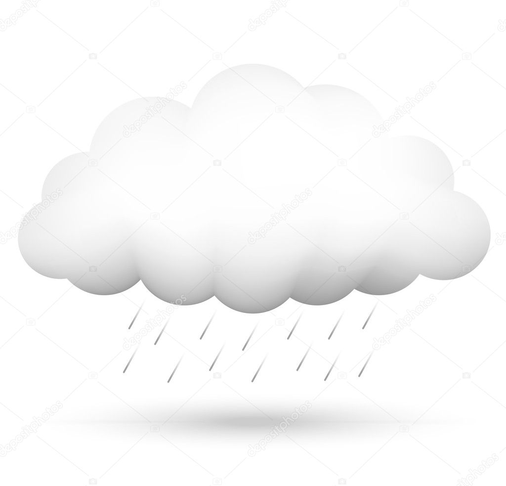 Vector illustration of cloud and rain