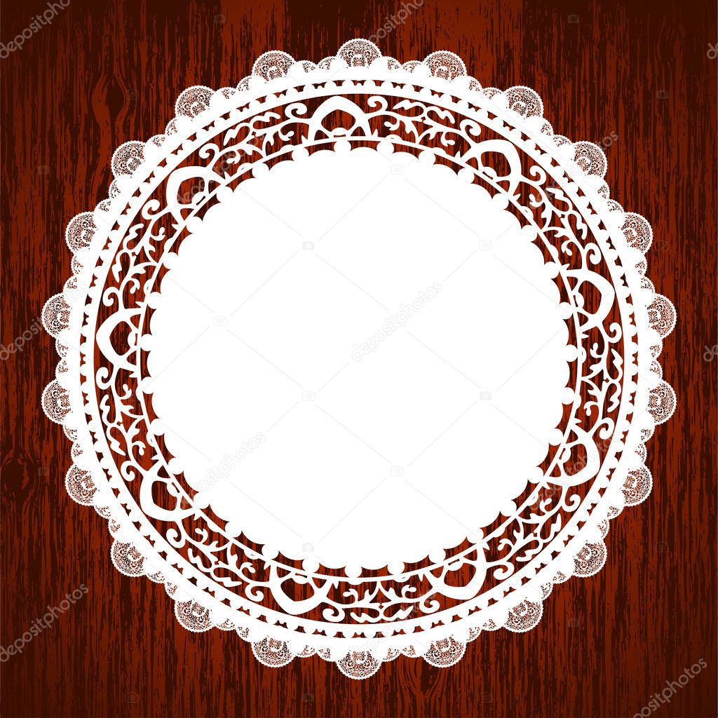 Vector illustration of napkin on wooden table