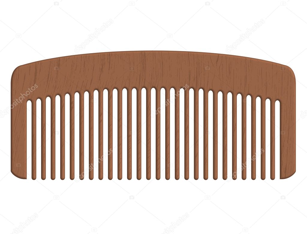 Vector illustration of wooden comb