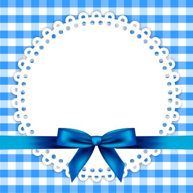 Vector blue background with napkin and ribbon clipart