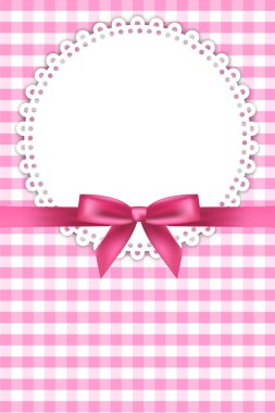 Vector baby pink background with napkin and ribbon clipart