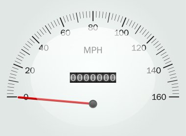 Vector illustration of a speedometer clipart