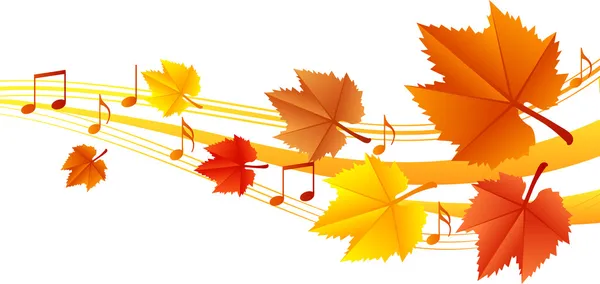 Podzimní hudba - vektorové ilustrace — Stockový vektor