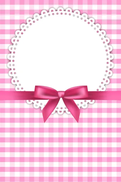 Vector baby pink background with napkin and ribbon — Stock Vector