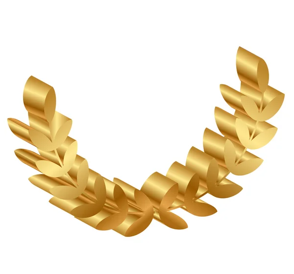 Icona vettoriale 3d di allori d'oro — Vettoriale Stock