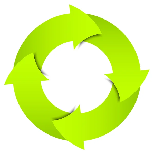 Vector verde flechas círculo — Vector de stock