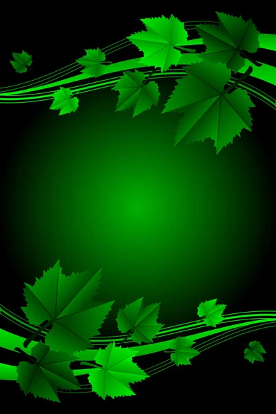 Vektor grön ram med blad — Stock vektor
