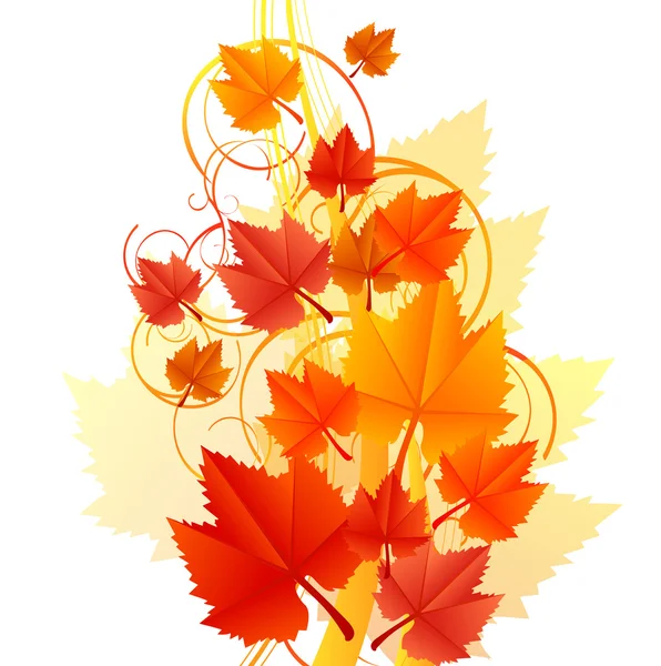 Vektorillustration orangefarbener Blätter — Stockvektor