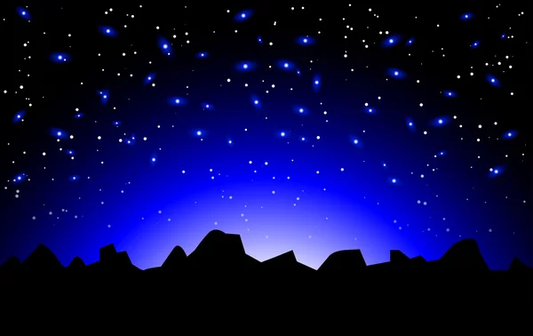 ベクトルの夜の宇宙の風景 — ストックベクタ