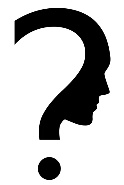 Icono vectorial de signo de interrogación con cara — Vector de stock