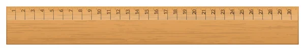 Векторная иллюстрация деревянной линейки — стоковый вектор