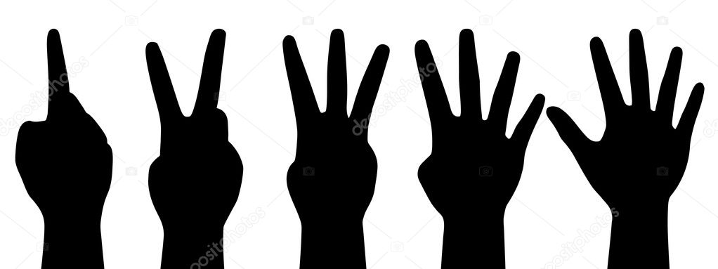Vector illustration of counting hands