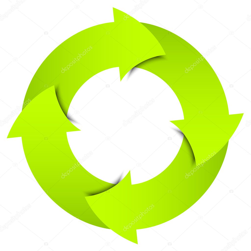 Vector green arrows circle — Stock Vector © yuliaglam #11923222