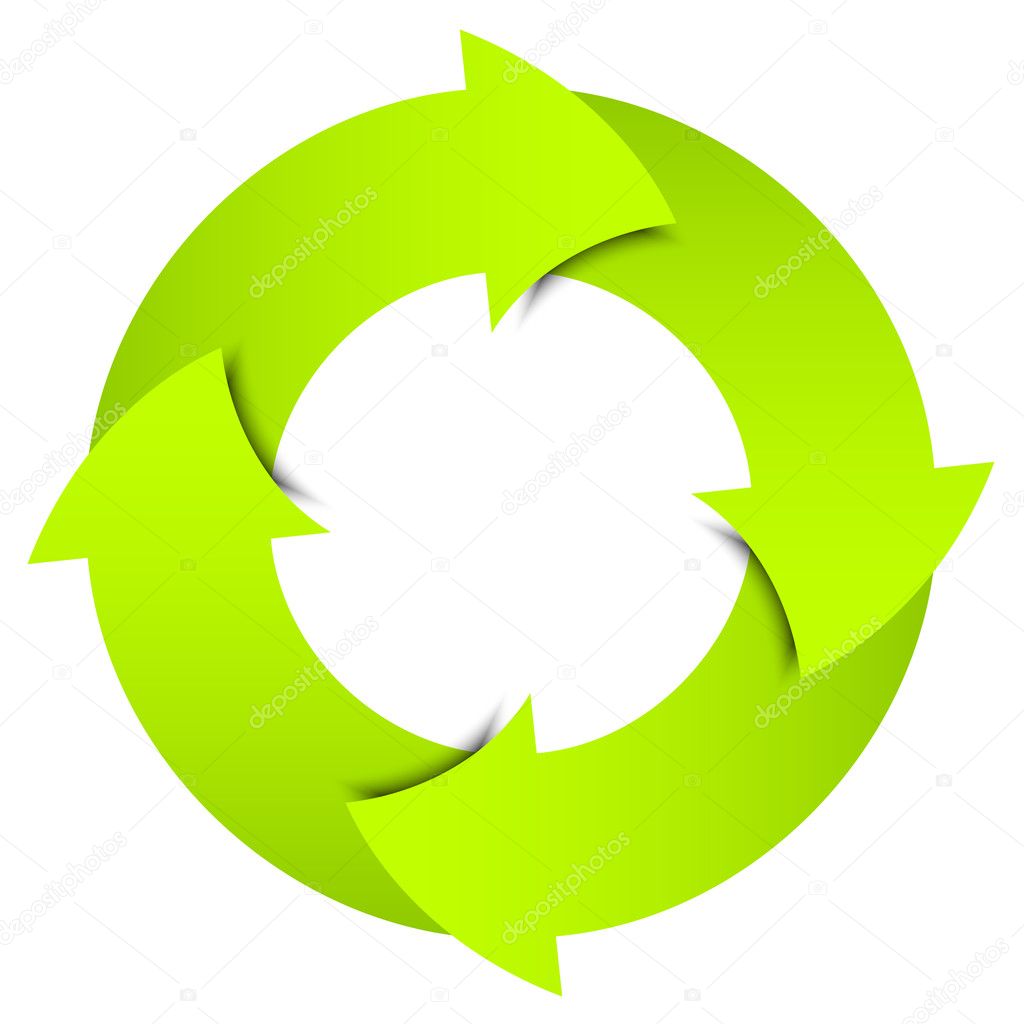 Vector green arrows circle