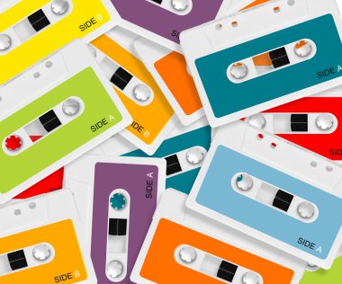 Colored Audio casette clipart