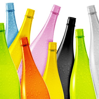 Colored glass bottle clipart