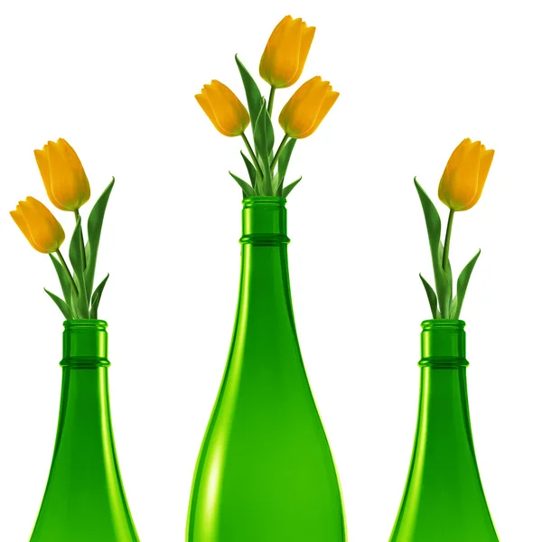Green glass bottle — Stock Photo, Image