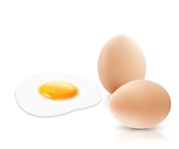 Dwa jajka i smażone — Zdjęcie stockowe