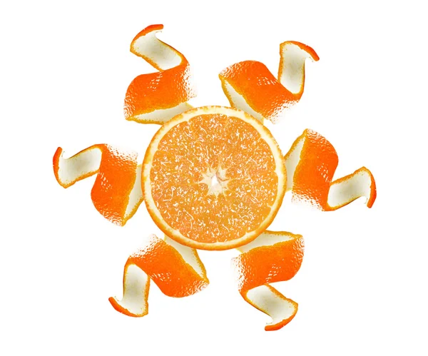 오렌지 껍질과 조각 — 스톡 사진