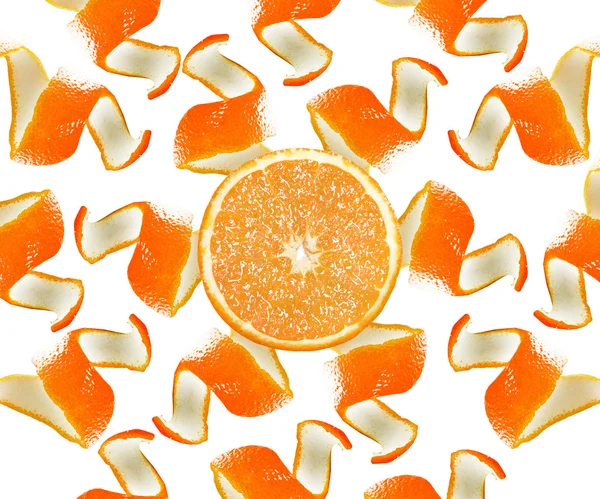 Apelsinskal och skiva — Stockfoto
