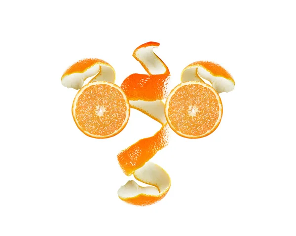 Scorza d'arancia e fetta — Foto Stock
